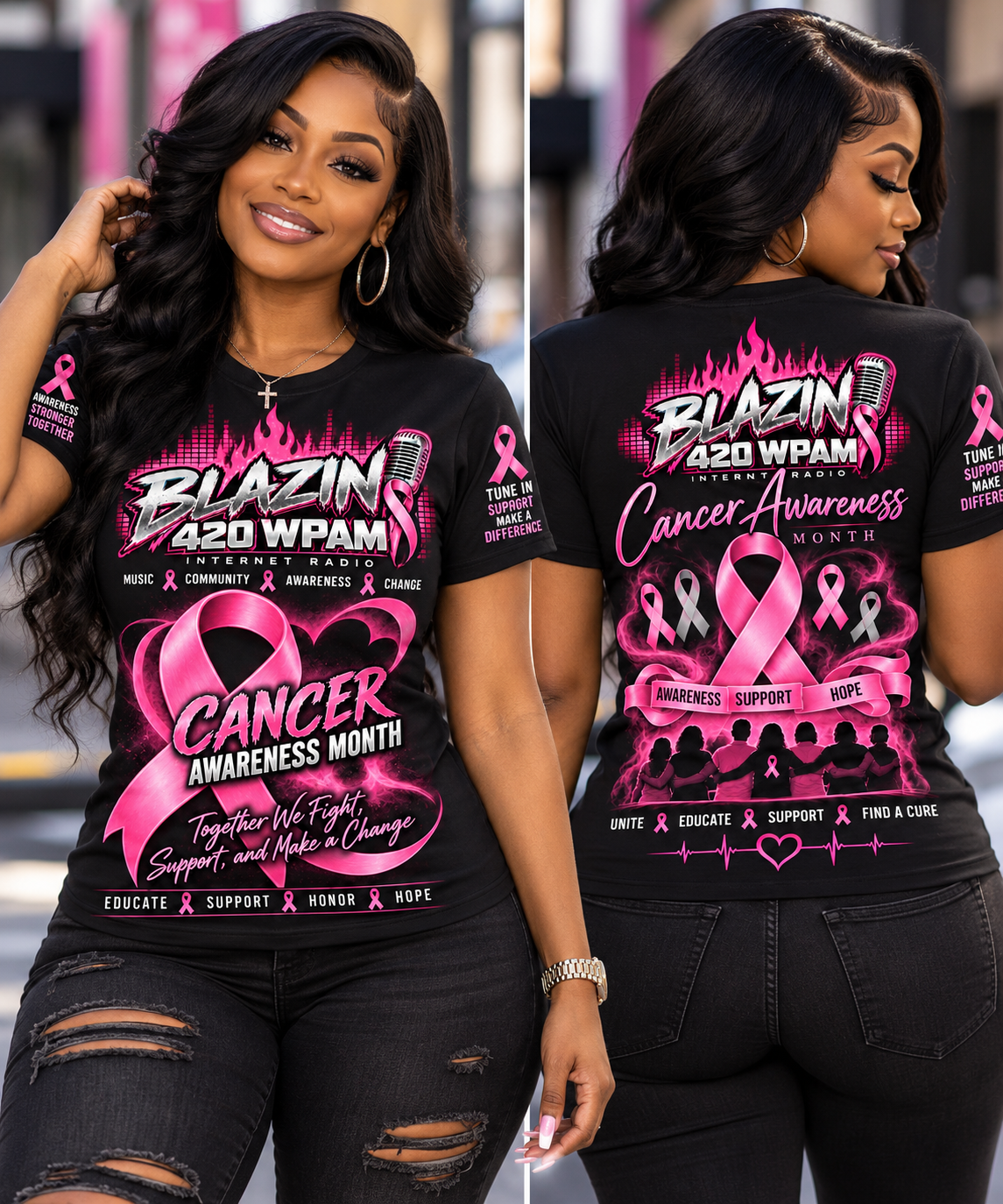 BLAZIN 420 WPAM Cancer Awareness TEE